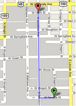 Map of dorms to NCSA