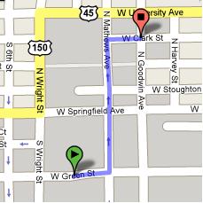 Map of Illini Union to NCSA
